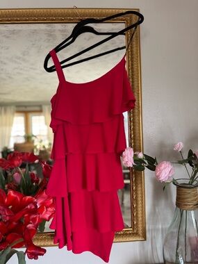 Laundry by Design Ruffled One-Shoulder Dress - Pink